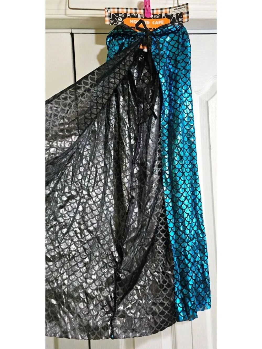 Blue Purple Scale Dragon Dinosaur Hooded Cape Halloween Dress Up Castle Kids NEW